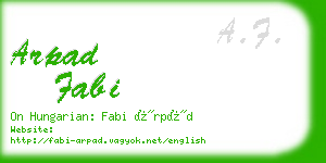 arpad fabi business card